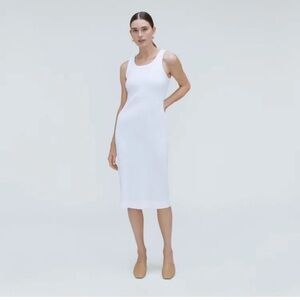 NWT Everlane 90’s Ribbed Knit Tank Dress in White - Medium